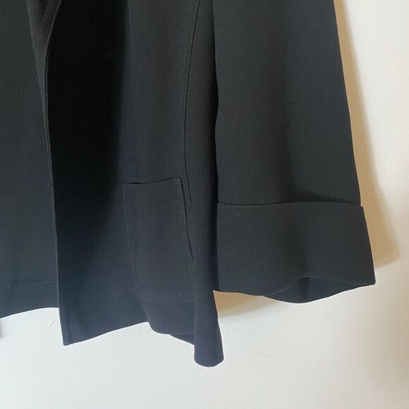 Jones New York Open Front Blazer Jacket Black SZ 14 Crepe Career Church Suit - Picture 6 of 10